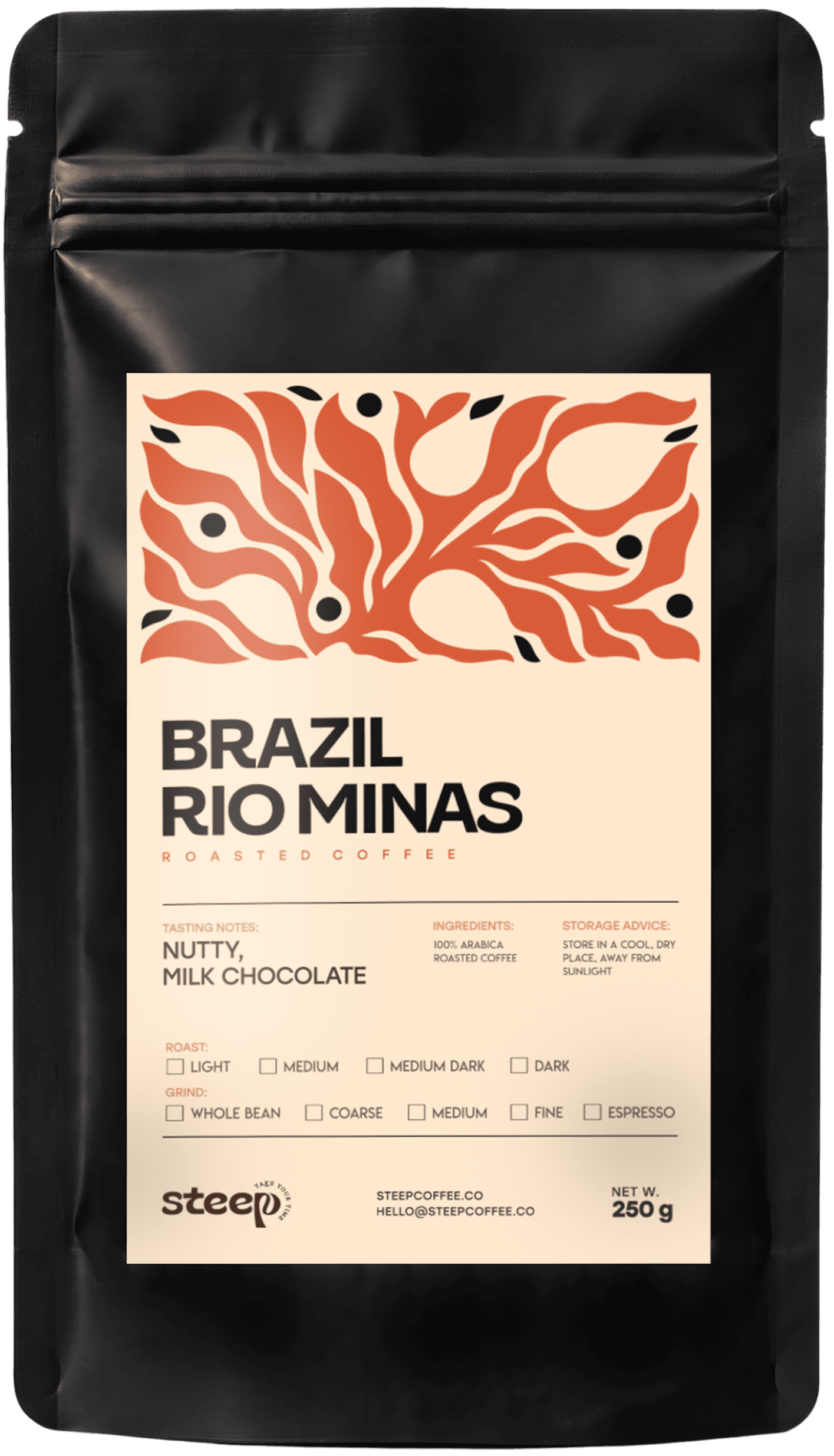 The Brazil Rio Minas pouch, showing the traceable-origin panel
